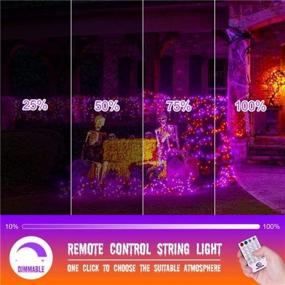 168ft 600 LED Halloween String Lights Outdoor, Orange...